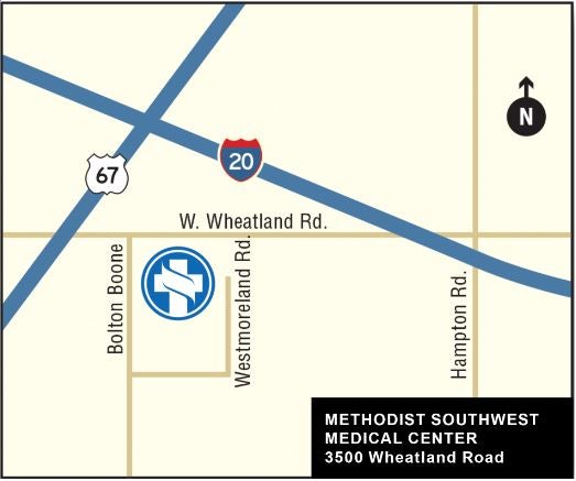Methodist Southwest Medical Center location map